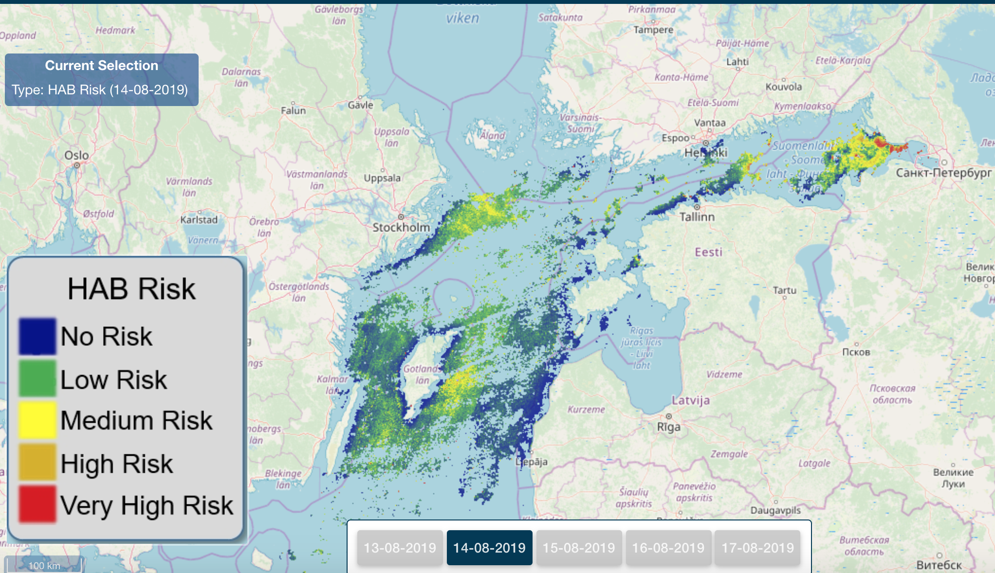 HAB Risk web portal to monitor the chlorophyll-a concentration in Baltic Sea