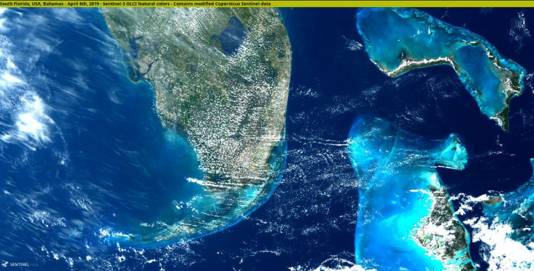 Sentinel-3 spots South Florida, USA, Bahamas